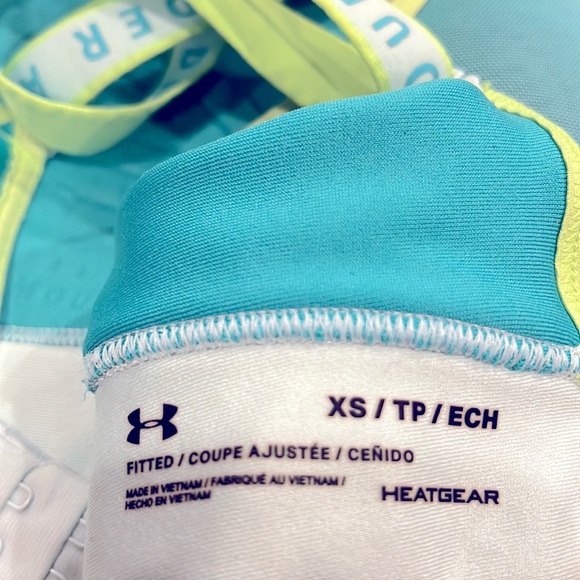 UNDER ARMOUR Women’s Crossback Low Sports Bra Turquoise Lime Green MOLDED XS - Picture 8 of 12